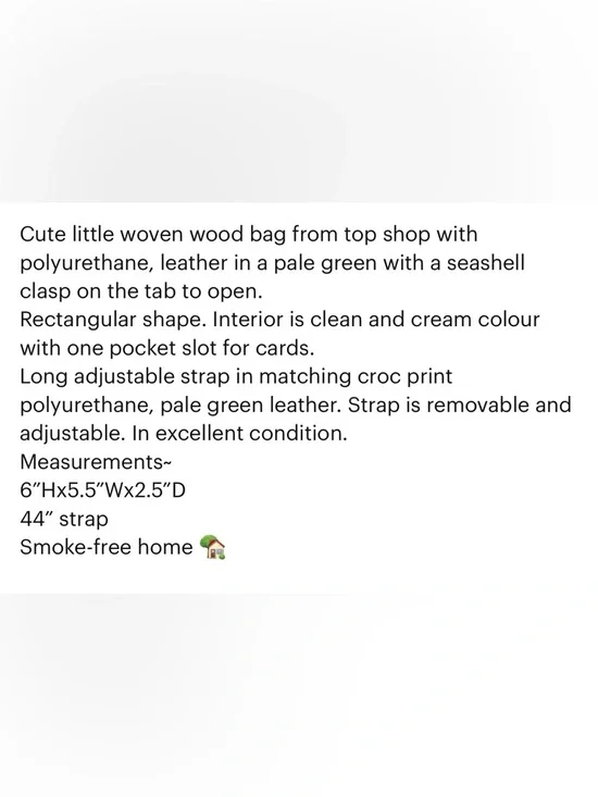 Top Shop Woven Wood Bag - Picture 11 of 11